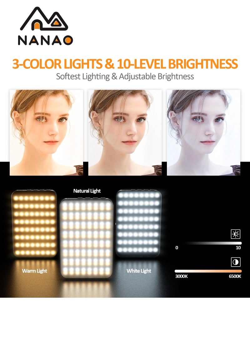 ناناو سيلفي لايت مع حامل قابل للضبط للكمبيوتر/الكمبيوتر المحمول/كاميرا الويب/آي باد، لتكبير المكالمات/مؤتمر الفيديو/البث المباشر - Image 2