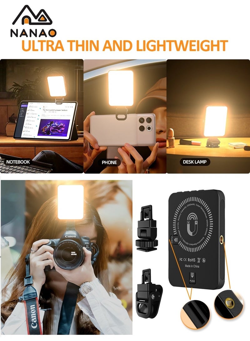 ناناو سيلفي لايت مع حامل قابل للضبط للكمبيوتر/الكمبيوتر المحمول/كاميرا الويب/آي باد، لتكبير المكالمات/مؤتمر الفيديو/البث المباشر - Image 4