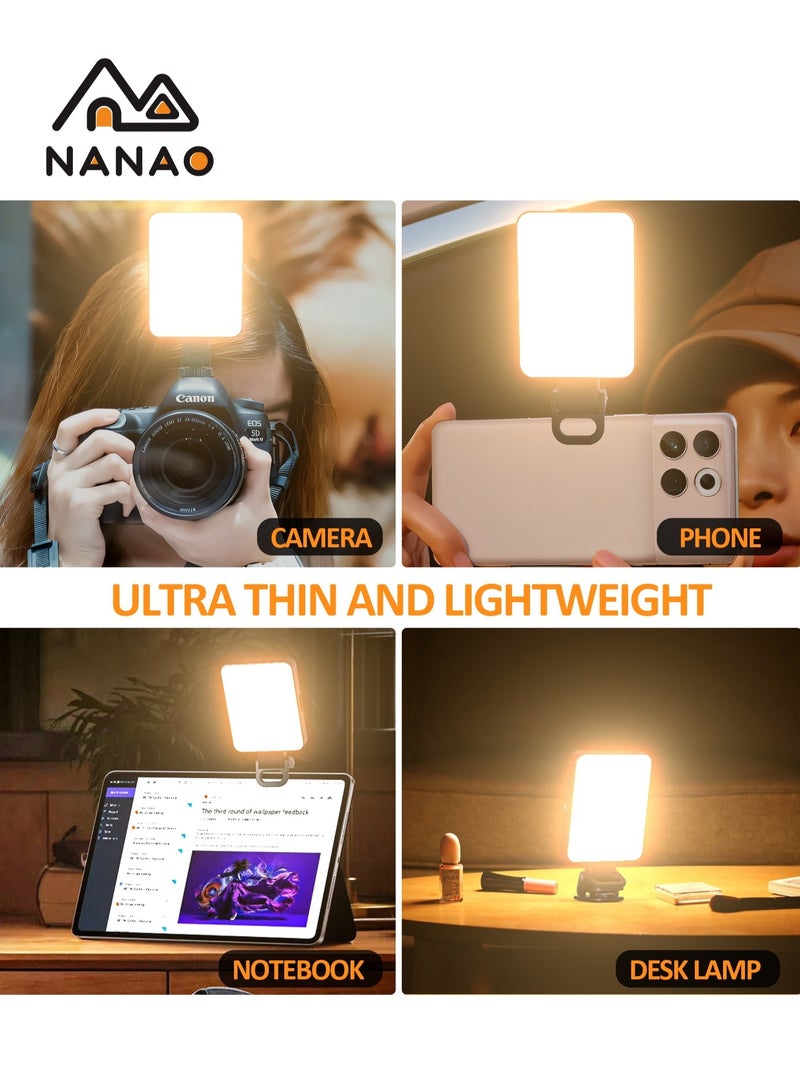 ناناو سيلفي لايت مع حامل قابل للضبط للكمبيوتر/الكمبيوتر المحمول/كاميرا الويب/آي باد، لتكبير المكالمات/مؤتمر الفيديو/البث المباشر - Image 3