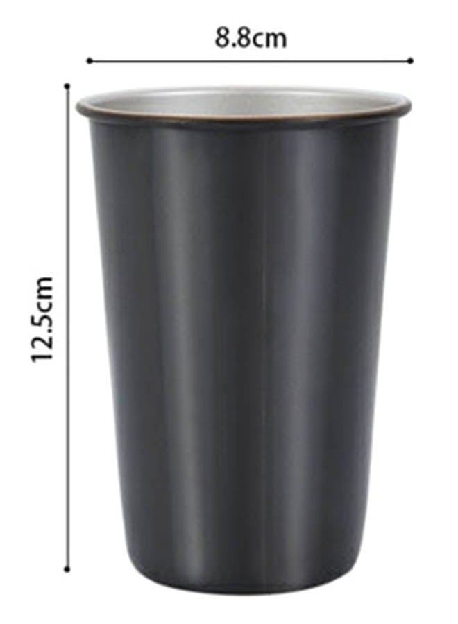NIBEMINENT Stainless Steel Coffee Mug With Reusable Metal Straw And Lid Black 12.5x8.8centimeter - Image 2