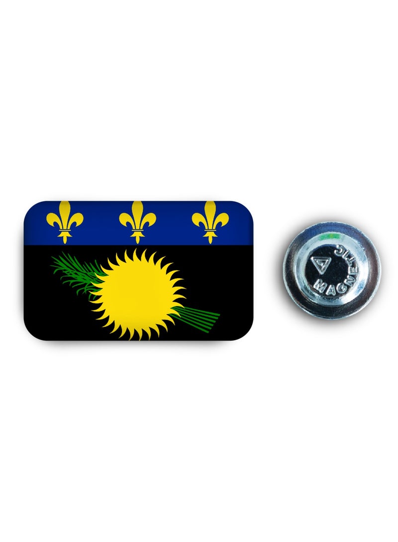 971MEDIA Guadeloupe Flag Magnetic Badge - Image 1