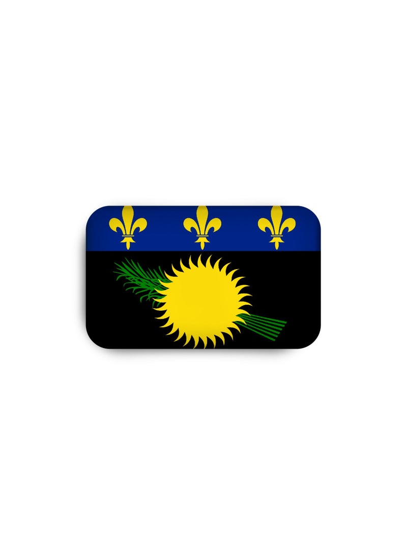 971MEDIA Guadeloupe Flag Magnetic Badge - Image 2