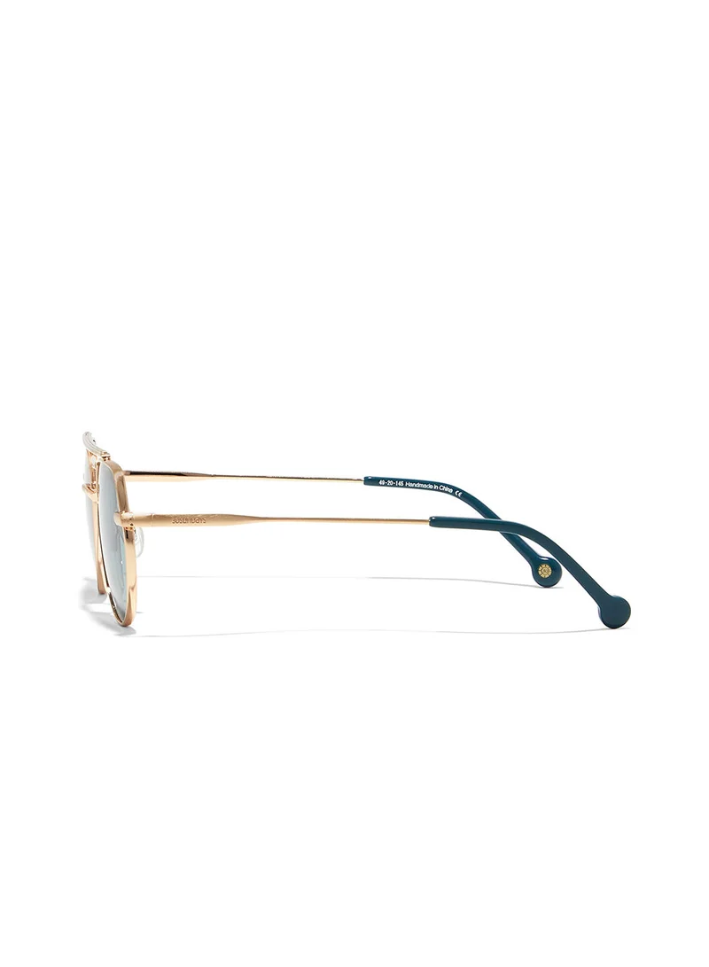30Sundays Iris,Women Sunglasses, Aviator Sunglasses, UV Protection: UV400 (Gold,Green)