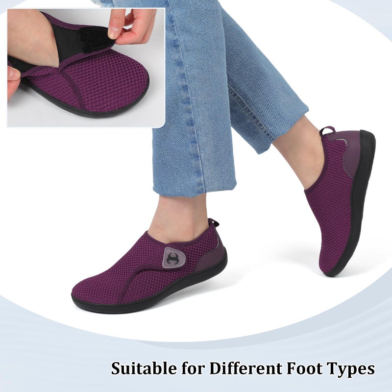 Scurtain Purple Shoes for Women Cross Training Workout Shoe Breathable Summer Spring Nurse Shoes Casual Wide Walking Shoes Comfortable Slip On Sneakers Size 9 - Image 5