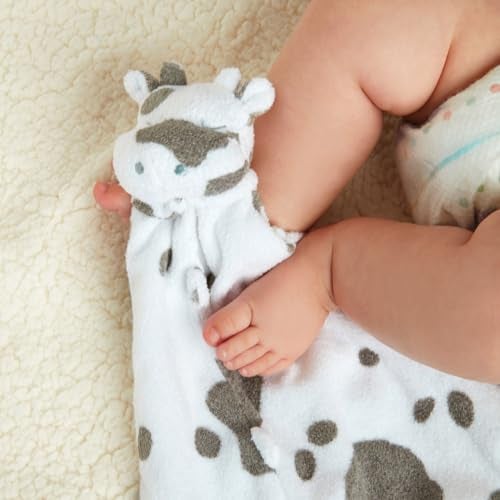Angel Dear Pair and a Spare 3 Piece Blanket Set, White Cow with Grey Spots - Image 4