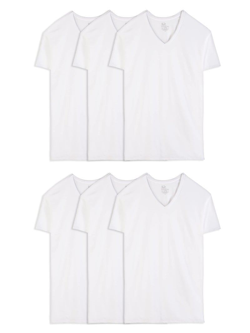 Fruit of the Loom mens Tall Size V-neck T-shirt, White Underwear, Tall Man - White 6 Pack, 3X-Large US - Image 5