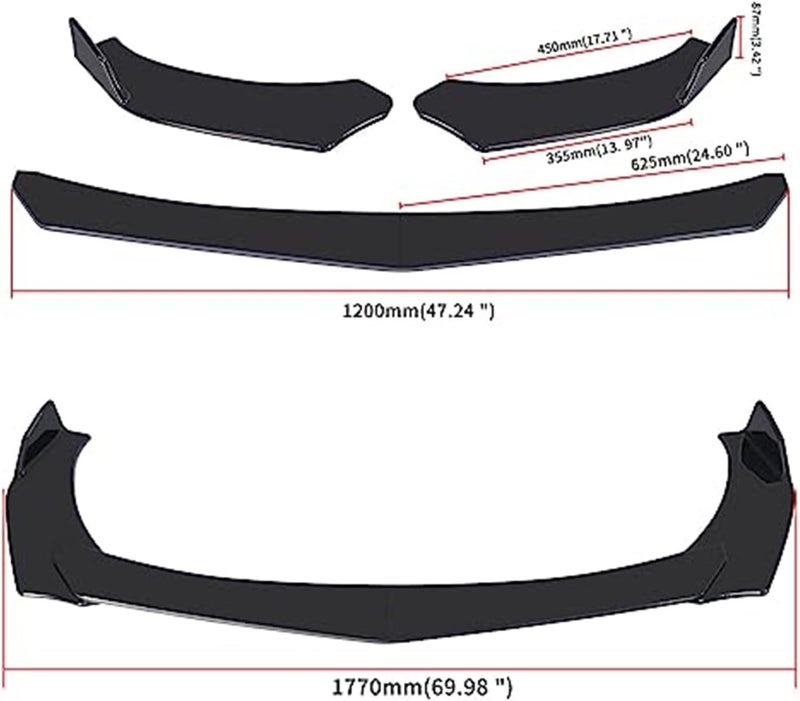 QASULER Front Bumper Lip Spoiler for Alfa Romeo Giulia - Image 5