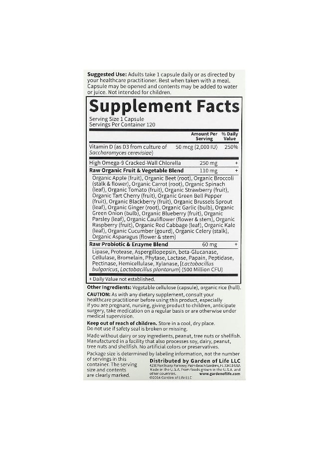 Garden of Life Garden of Life, Vitamin Code, RAW D3, 50 mcg (2,000 IU), 120 Vegetarian Capsules  - Image 2