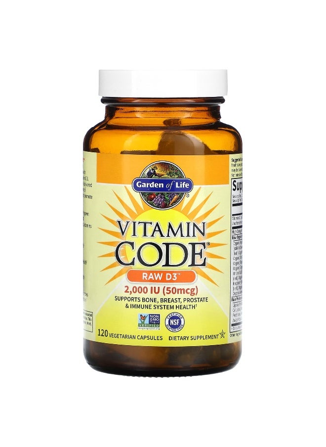Garden of Life Garden of Life, Vitamin Code, RAW D3, 50 mcg (2,000 IU), 120 Vegetarian Capsules  - Image 3