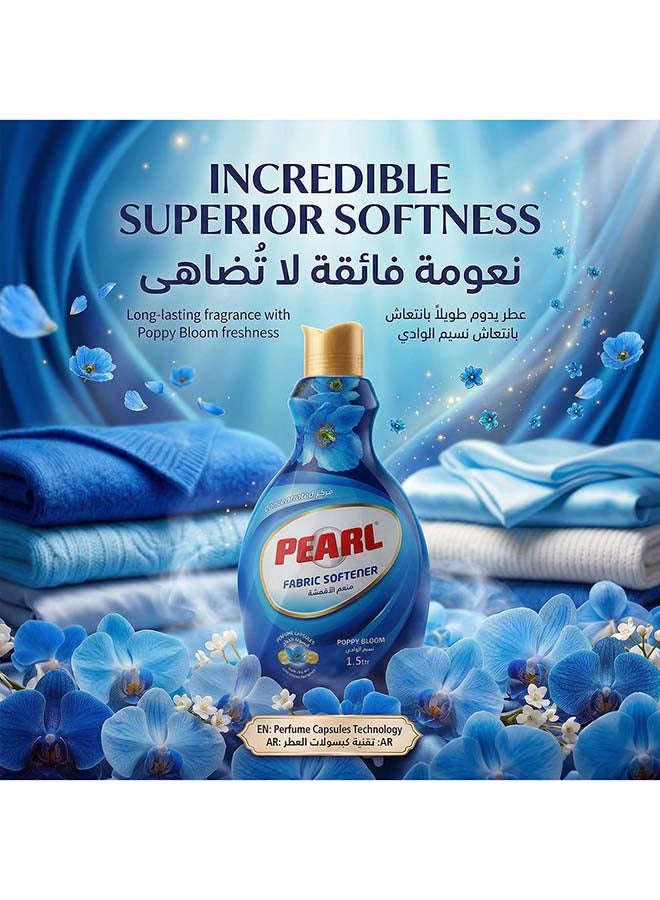 Pearl Fabric Softener Concentrate 1.5L Poppy Bloom Perfume Capsules Long Lasting Fragrance Laundry Conditioner 1.5 L - Image 2