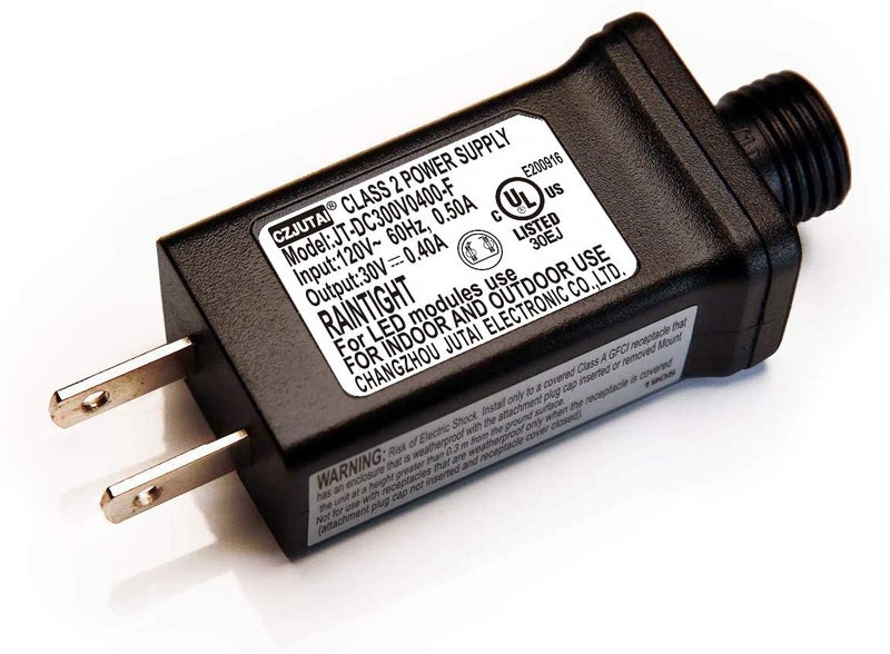 TYBEEU 30V LED Christmas Tree & Strip Light Adapter – Class 2 Power Supply (JT-DC300V0400-F), UL Listed for US Standards. Designed for 30V Output Devices. See Details for More Compatible Models. - Image 1