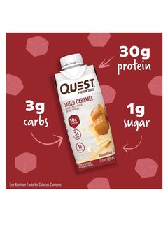 QUEST NUTRITION Quest Protein RTD  Salted Caramel 3 x 4 pack  325ml  - Image 2