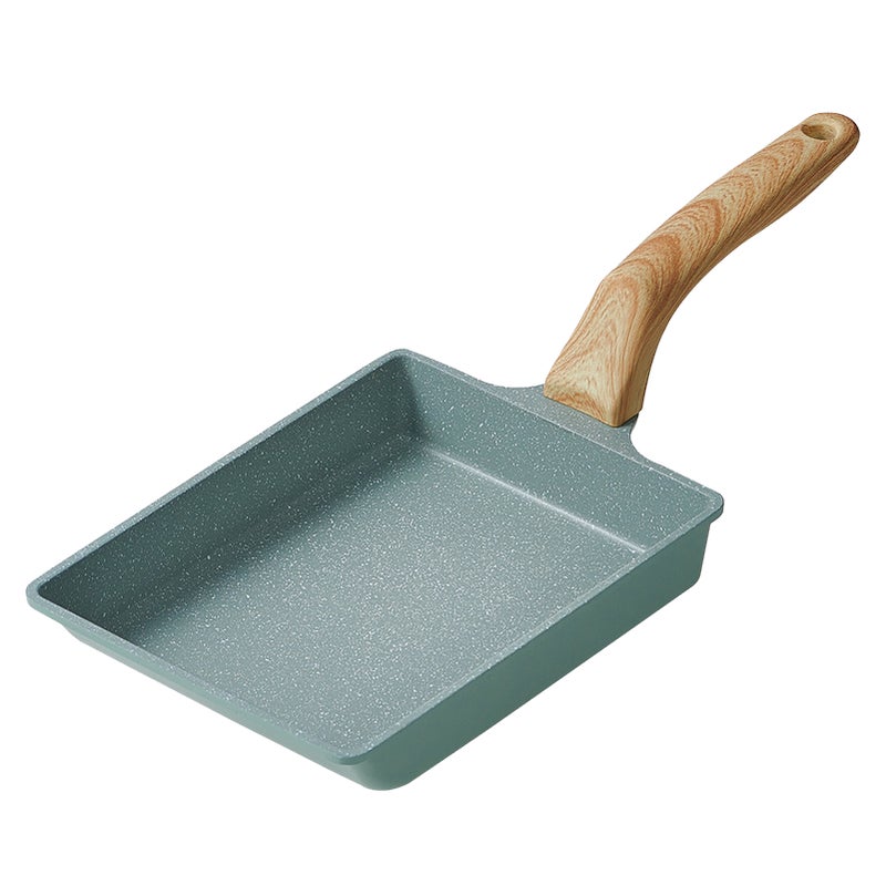 Japanese Omelette Pan Maifan Stone Non-stick Egg Roll Pan Frying Pan With Wood Handle for Baby Kids Food Cooking - Image 1