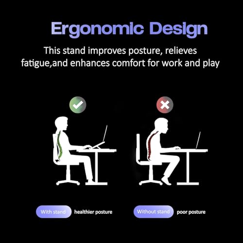 ls lapster Lapster Ergonomic Portable Aluminium Laptop Stand-Black - Image 2