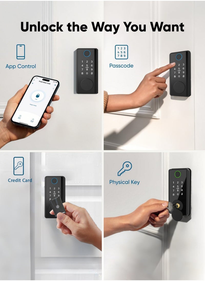 Generic Smart Lock ,Smart door lock,Fingerprint Door Lock Waterproof Outdoor Gate Lock Tuya App Digital Passcode IC Card Keyless Front Door Electronic Lock  - Image 2