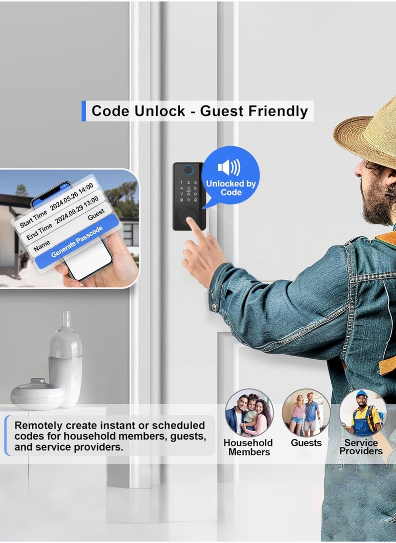 Generic Smart Lock ,Smart door lock,Fingerprint Door Lock Waterproof Outdoor Gate Lock Tuya App Digital Passcode IC Card Keyless Front Door Electronic Lock  - Image 3