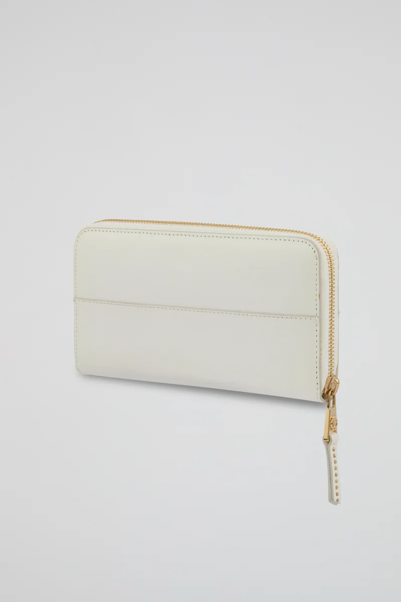 Roberto Cavalli  Roberto Cavalli White Zip-Around Wallet with Logo Detail for Women | Best Price UAE