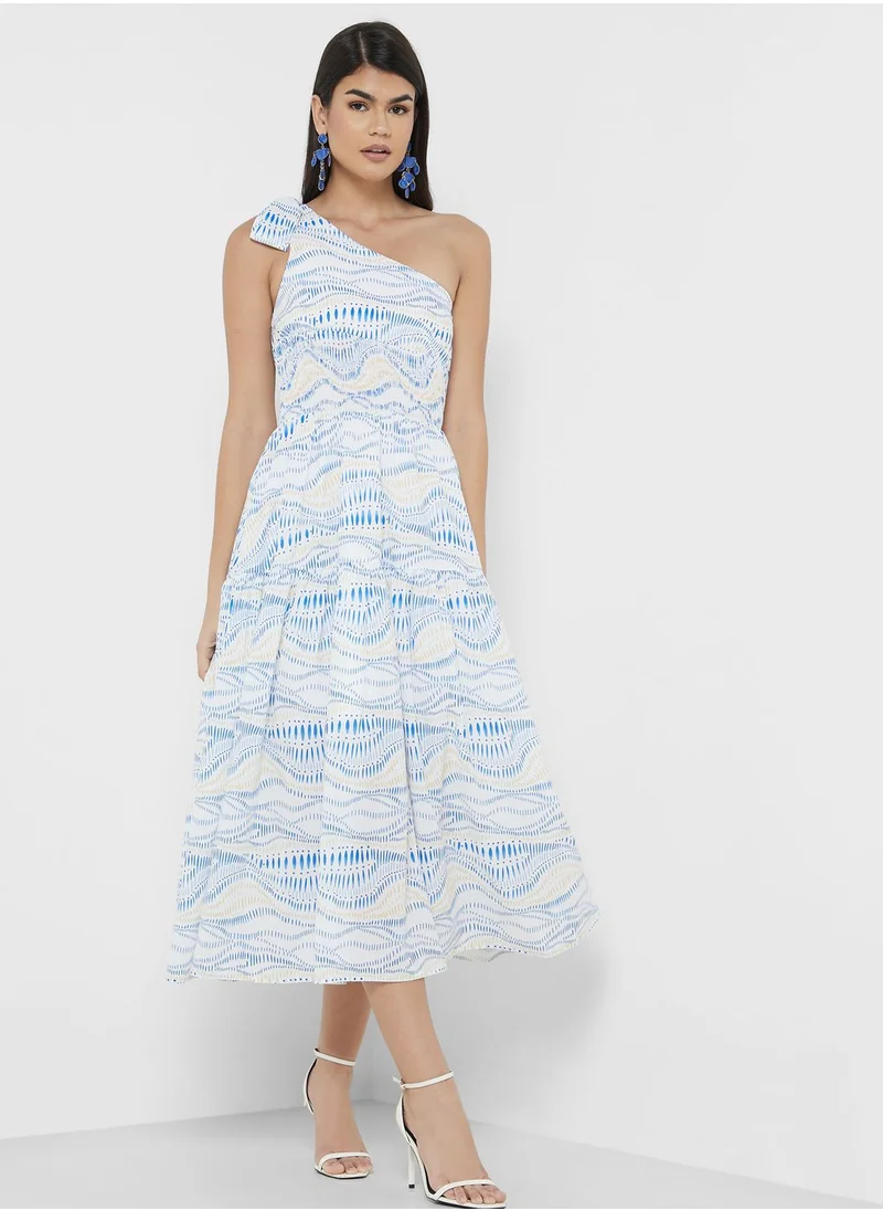 ELLA One Shoulder Printed Dress
