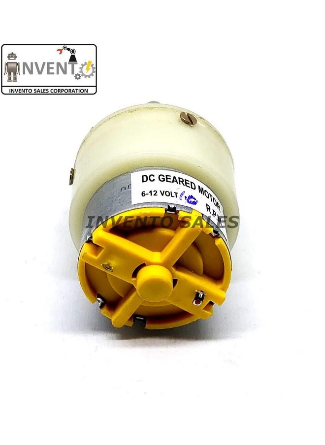 Invento - INVENTO 1pcs 6V - 12V 5 Kg-cm 10 rpm DC Motor Metal Geared Motor for Robot Car - Image 1