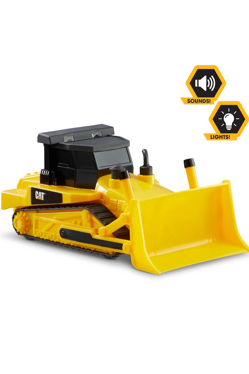 CATERPILLAR CAT Mini Power Crew 6-Inches, Assorted 1 Piece (Style May Vary) Battery Operated | Realistic Lights & Sounds | Dump Truck, Front Loader & Bulldozer | Push-Powered Vehicle | Construction Vehicle | Collectible Play Vehicle for Kids - Image 2
