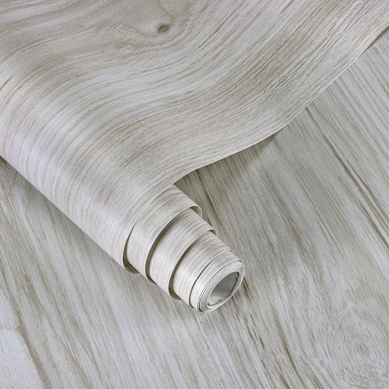 Vinjiasin Wood Peel and Stick Wallpaper Oak Light Wood Grain Contact Paper Self-Adhesive Waterproof Wood Wallpaper for Countertops Cabinets Drawer Shelf Liner 17.7"x120" - Image 1