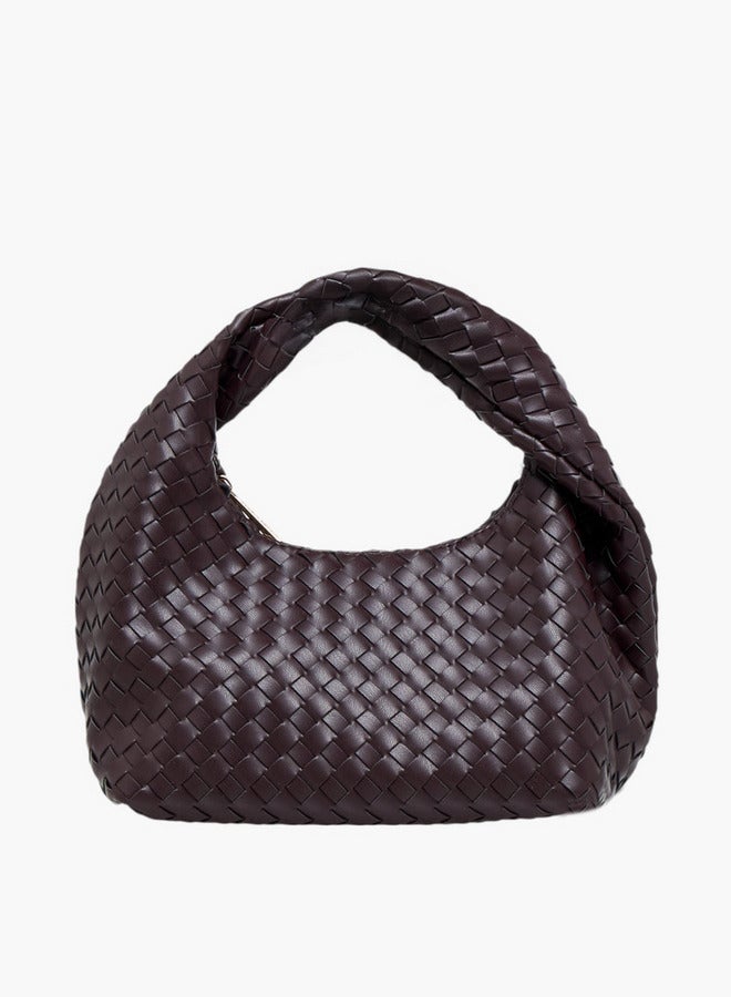 Flora Bella By Shoexpress Braided Hobo Bag with Handle and Zip Closure - Image 1