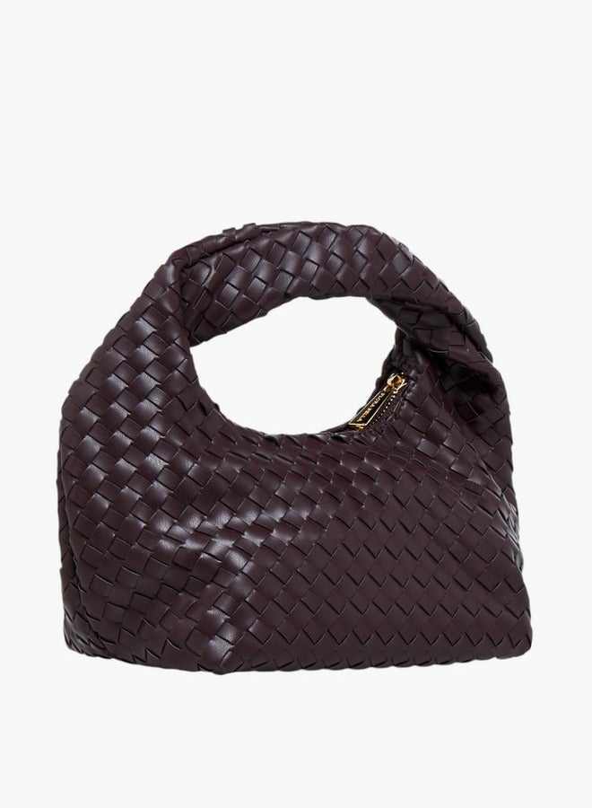 Flora Bella By Shoexpress Braided Hobo Bag with Handle and Zip Closure - Image 3