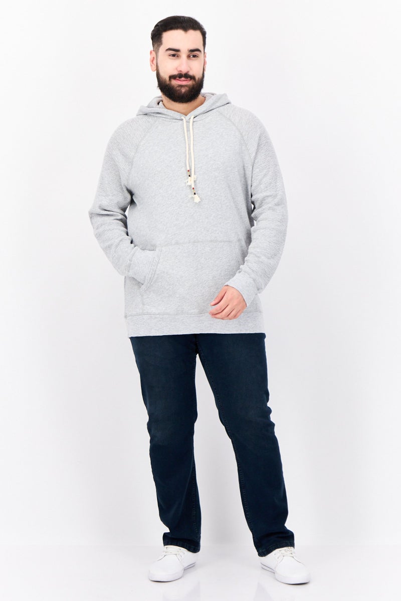 TRUE GRIT Men Hooded Heather Long Sleeve Sweatshirt, Grey  - Image 4