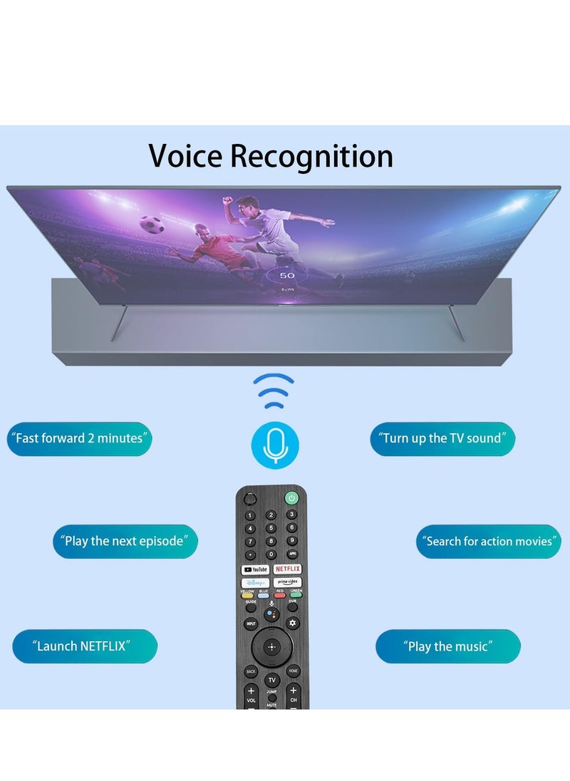 ELTRAZONE - RMF-TX520U MG3-TX520U Voice Remote Control – Compatible with Sony Smart TVs XBR, KD, XR Series – Replacement for X80J, X85J, X90J, A80J, X80CJ (2019–2023 Models) – Built-in Voice Search, YouTube, Netflix & Prime Video Keys - Image 1