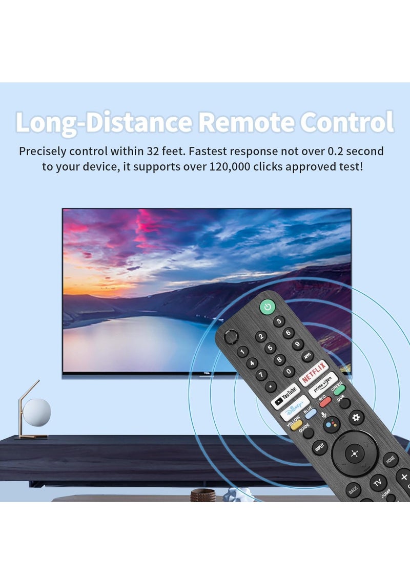 ELTRAZONE - RMF-TX520U MG3-TX520U Voice Remote Control – Compatible with Sony Smart TVs XBR, KD, XR Series – Replacement for X80J, X85J, X90J, A80J, X80CJ (2019–2023 Models) – Built-in Voice Search, YouTube, Netflix & Prime Video Keys - Image 1