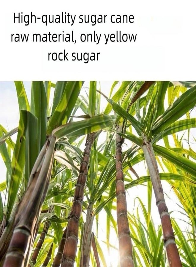 MOORCHOCO Natural Amber Hue sugarcane Rock Sugar Crystals for Tea and Coffee, Dissolves Quickly, Vegan and Non-GMO Yellow Rock Sugar for Pho, Medium-Sized (Small sized particles 8.81oz) - Image 2
