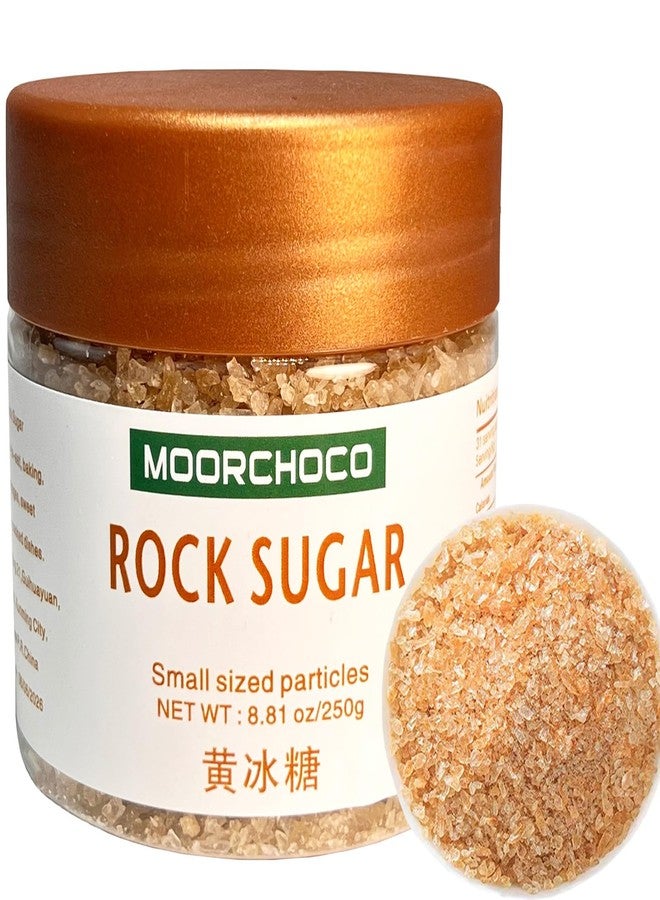 MOORCHOCO Natural Amber Hue sugarcane Rock Sugar Crystals for Tea and Coffee, Dissolves Quickly, Vegan and Non-GMO Yellow Rock Sugar for Pho, Medium-Sized (Small sized particles 8.81oz) - Image 1