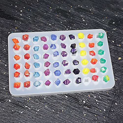 AMZTOART Silicone Mold Resin Craft Makes 60 Crystals - Small Crystal Stones - Candles - Soap - Ice Cube - Jewelry - 1 Unique Shapes (White) - Image 1