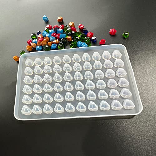AMZTOART Silicone Mold Resin Craft Makes 60 Crystals - Small Crystal Stones - Candles - Soap - Ice Cube - Jewelry - 1 Unique Shapes (White) - Image 4