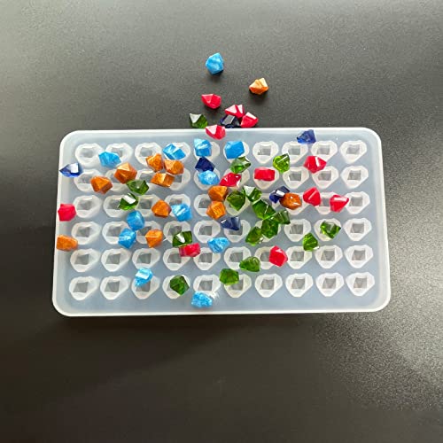 AMZTOART Silicone Mold Resin Craft Makes 60 Crystals - Small Crystal Stones - Candles - Soap - Ice Cube - Jewelry - 1 Unique Shapes (White) - Image 3