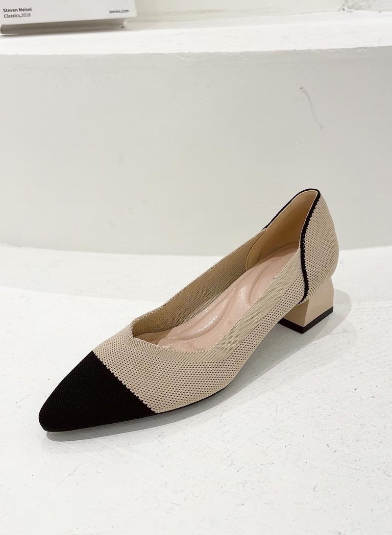 KUYING Single Shoe Women's Thick Heel Versatile Shoes  - Image 1