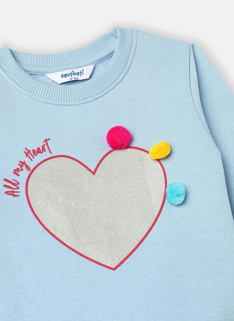 Nautinati Nautinati Girls Heart Print Sweatshirt