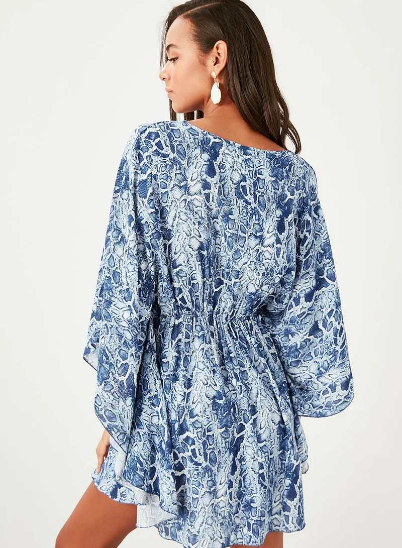trendyol Printed Wide Sleeve Dress