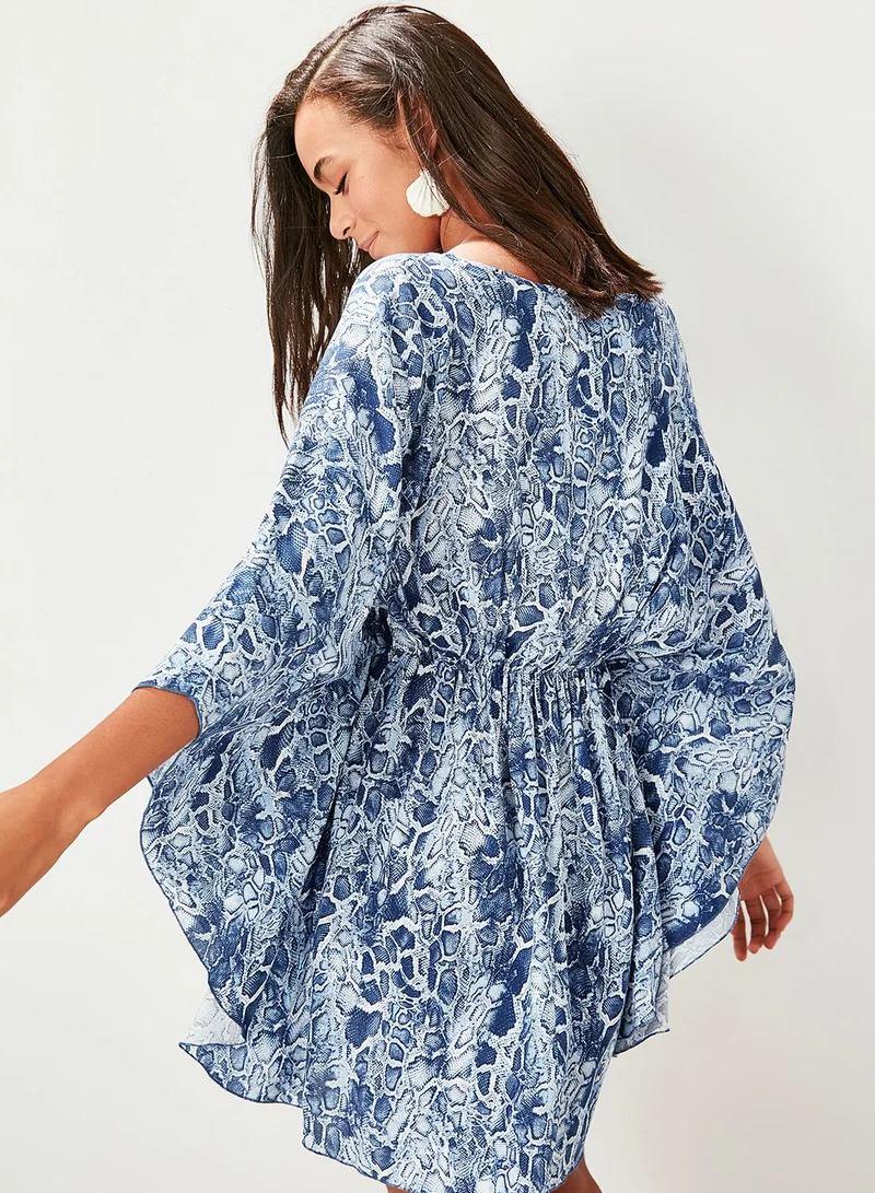 trendyol Printed Wide Sleeve Dress