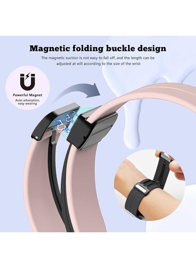 Silicone Strap Compatible with Huawei Watch Fit 3/Fit 4/Fit 4 Pro Magnetic Metal Buckle Sport Silicone Breathable Strap for Men Women Band Quick Release Soft Replacment Wristband - Image 2