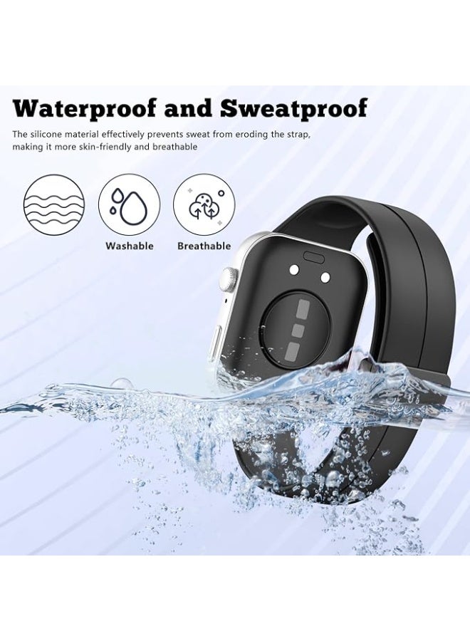Silicone Strap Compatible with Huawei Watch Fit 3/Fit 4/Fit 4 Pro Magnetic Metal Buckle Sport Silicone Breathable Strap for Men Women Band Quick Release Soft Replacment Wristband - Image 4