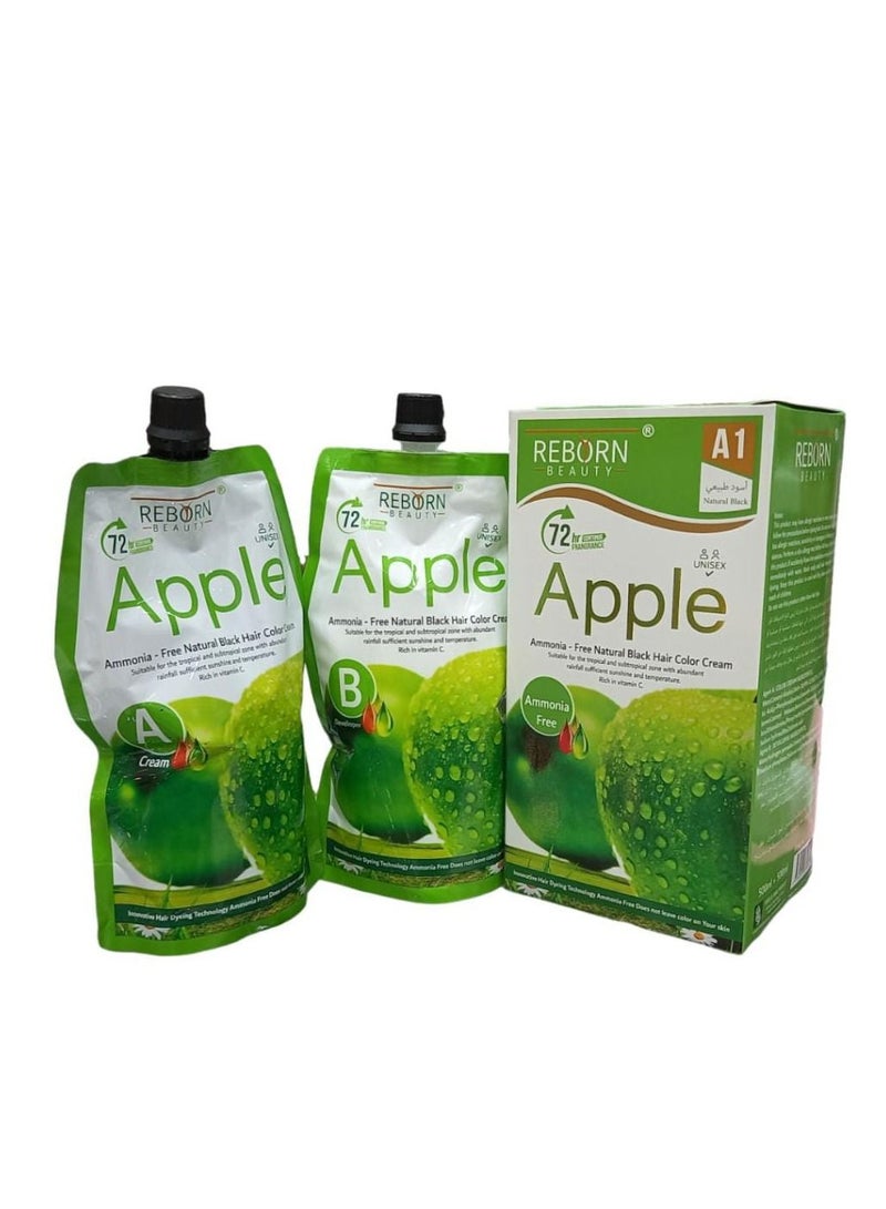 ريبورن كريم صبغة شعر خالي من المونيا اسود طبيعي 500 مل+ 500مل - Image 1