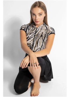 MINERVA SECRETS ZEBRA ROYALE - 3 pack Full Body Tankini One Piece Swimsuit With Beach Skirt And Pants  - Image 4