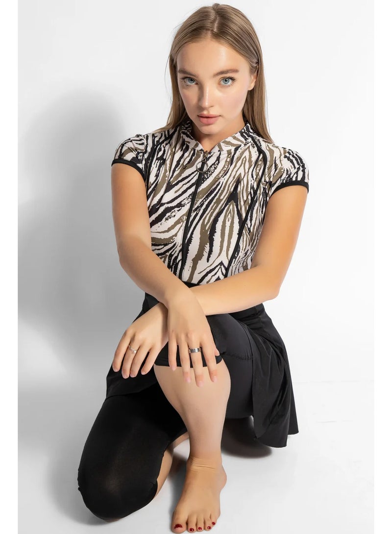 MINERVA SECRETS ZEBRA ROYALE- Exclusive Premium Tankini with Elegant Top, Chic Beach Skirt, High-Waisted Parmoda  - Image 5