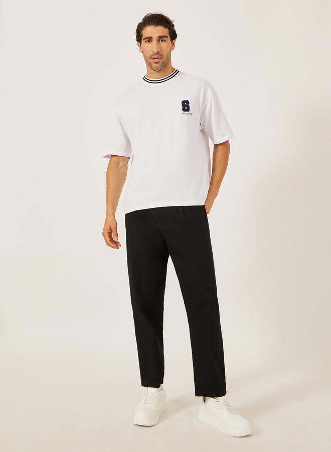 Styli Varsity Towel Embroidered Pique Knit Regular Fit T-Shirt - Image 2
