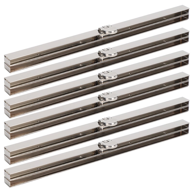 6PCs Metal Wallet Frame Straight Side Bag Supplies Hardware Accessories Iron Lightweight 19cmSilver - Image 1