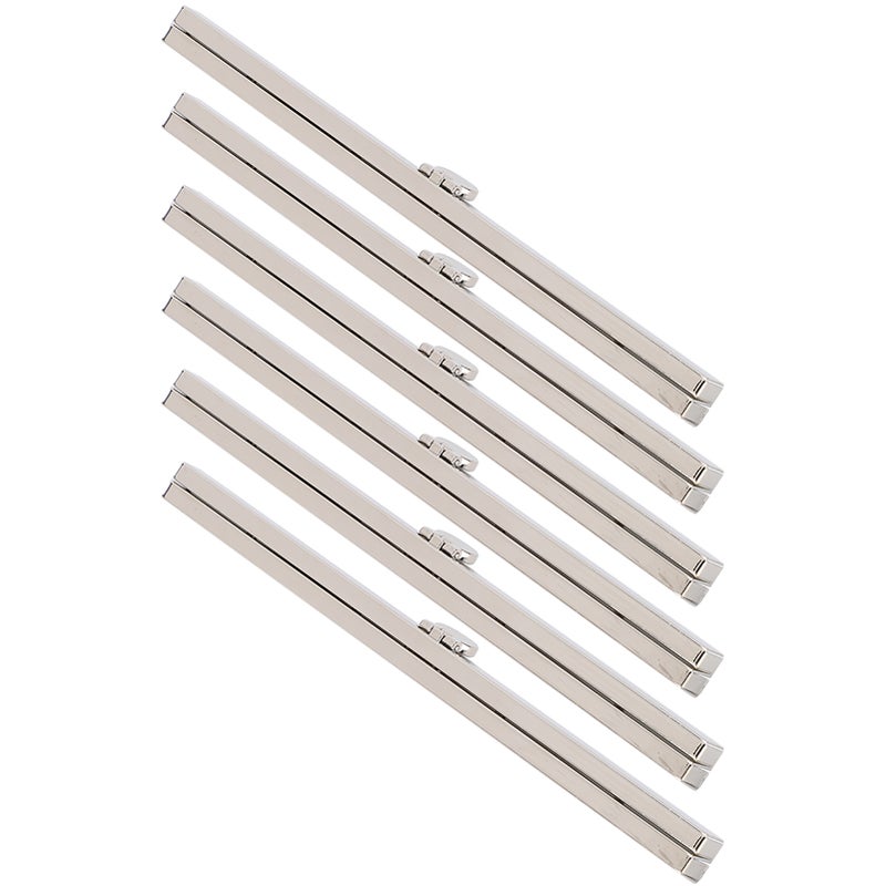 6PCs Metal Wallet Frame Straight Side Bag Supplies Hardware Accessories Iron Lightweight 19cmSilver - Image 2