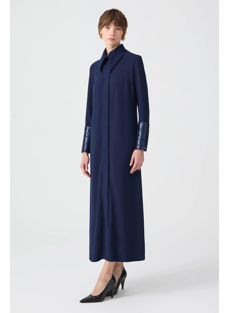 Touche Sequin Detailed Crepe Dress