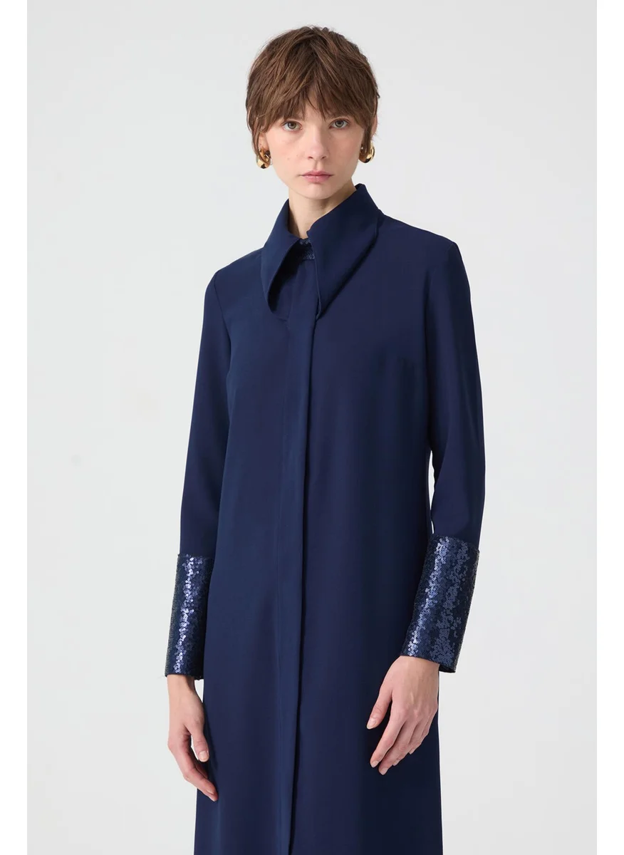 Touche Sequin Detailed Crepe Dress