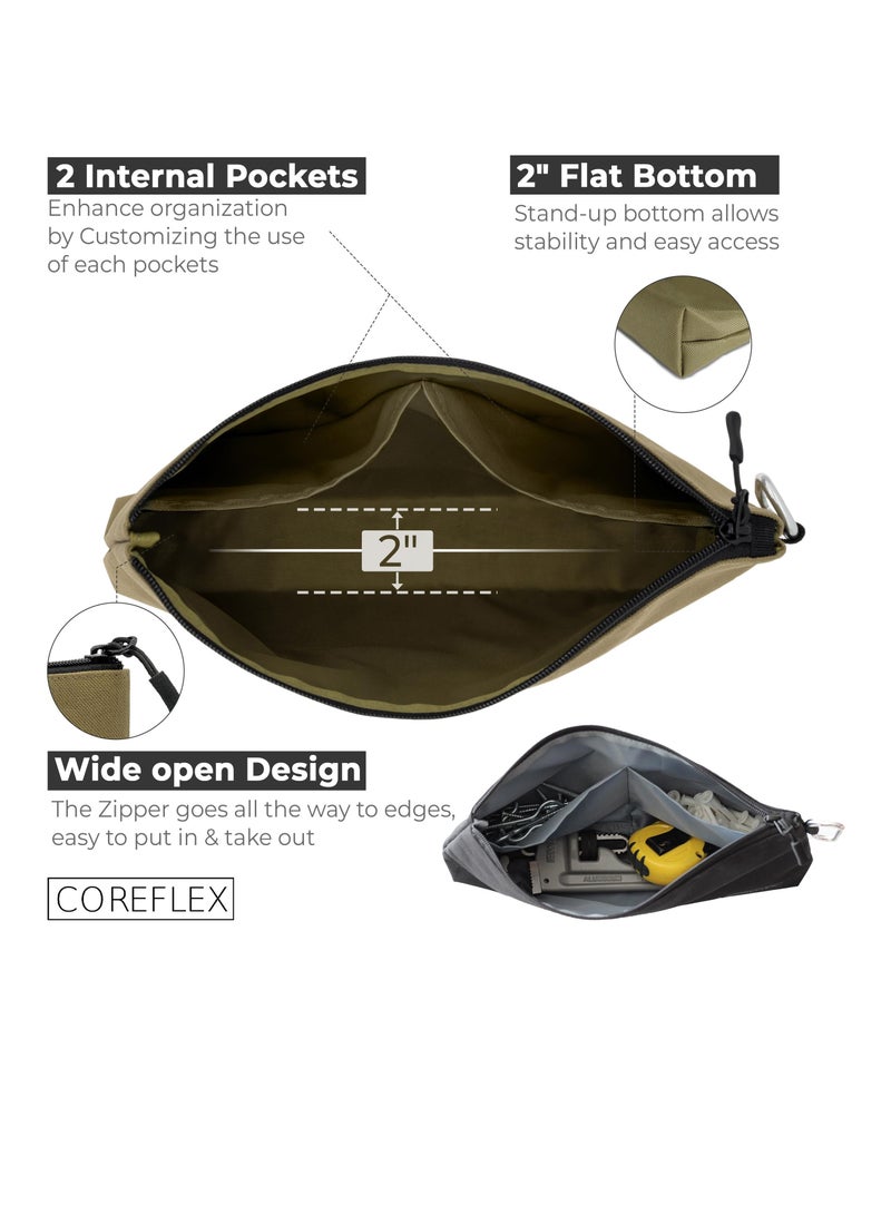 SOLARAE Premium Tool Pouch Zipper Bag with internal pockets, 12inch Tool Bag, Multipurpose Storage pouch, Flat Bottom with YKK Zipper for Tools, Gadgets, Cosmetics, Stationary,Travel accessary (3 Pack) - Image 2